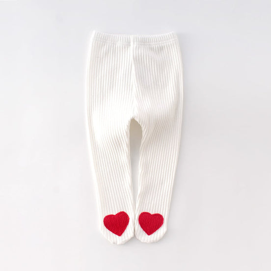 Cute Heart-Shaped Cotton Baby Leggings for All Seasons