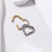 Titanium Heart-Shaped Cartilage Piercing Earring 16G