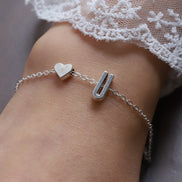 Fashionable Alloy Heart Letter Bracelet for Wholesale