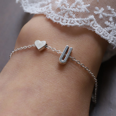 Fashionable Alloy Heart Letter Bracelet for Wholesale