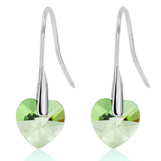 Minimalist Heart Earrings with Swarovski Crystals