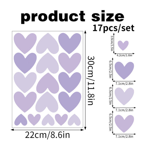 Creative Heart Wall Stickers Self Adhesive Home Decor