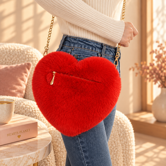 Fluffy Little Love Heart Bag