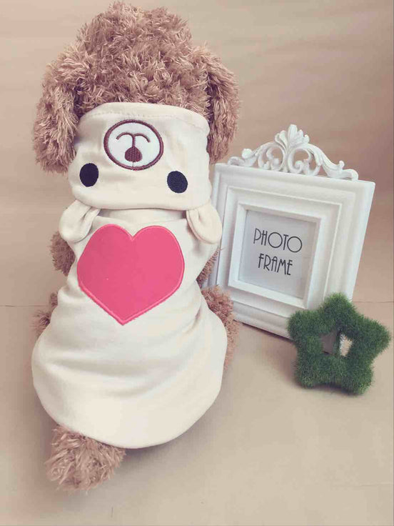 Pet Clothes with Heart Bear Transformation Outfit