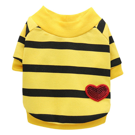 Striped Heart Sweater for Dogs - Spring/Summer Wear