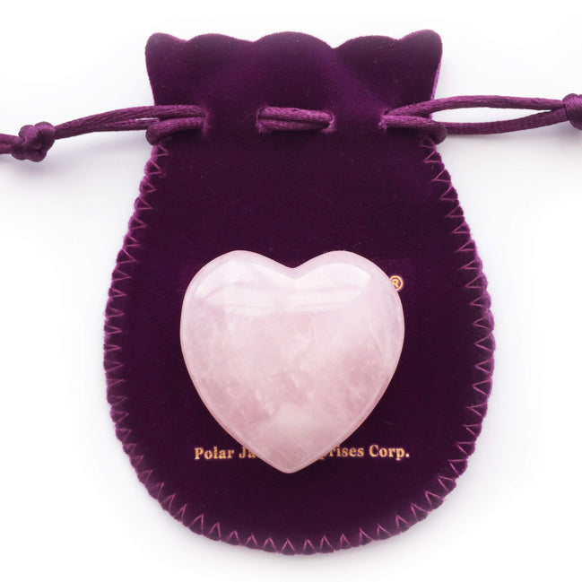 Polar Jade Rose Quartz Heart Stone 45mm(1.8") Crystal Heart Chakra Healing Reiki & Meditation
