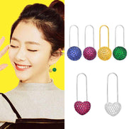 Versatile Heart-Shaped Candy Ball Earrings