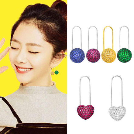 Versatile Heart-Shaped Candy Ball Earrings
