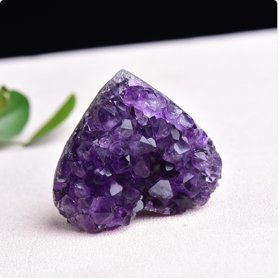 Natural Heart-Shaped Uruguay Amethyst Cluster