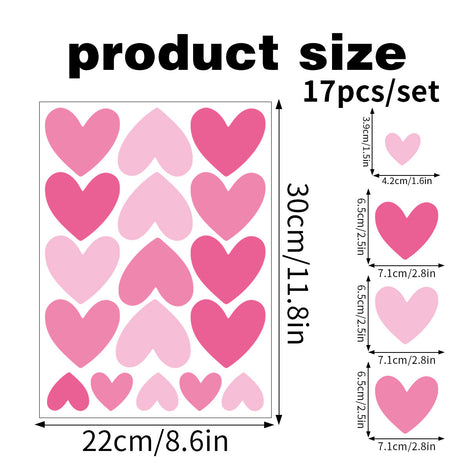 Creative Heart Wall Stickers Self Adhesive Home Decor