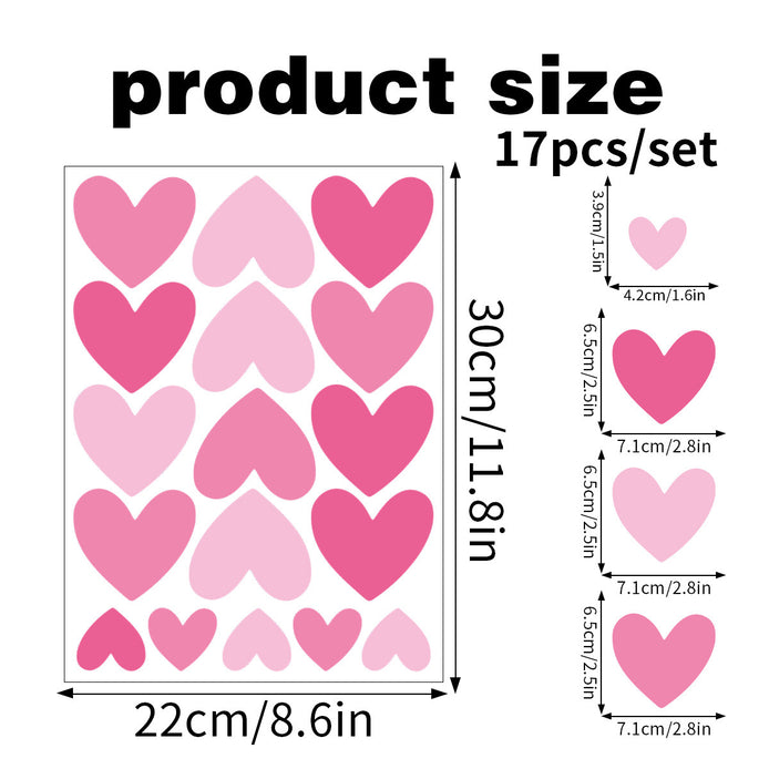 Creative Heart Wall Stickers Self Adhesive Home Decor