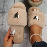 Women's Heart-Shaped Furry Home Slippers