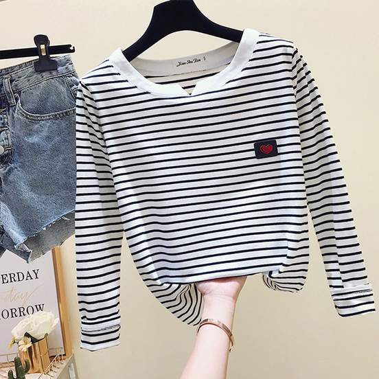 Bryan Striped Long Sleeve + Heart