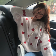 Loose Knit Heart Sweater