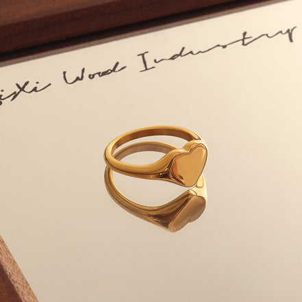 Wind heart ring, ooth and versatile heart ring, wind plated 18k heart ring decoration