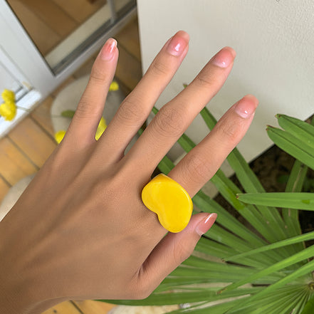 Minimalist Candy Color Heart Shaped Ring