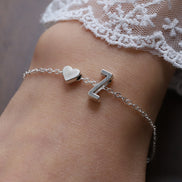 Fashionable Alloy Heart Letter Bracelet for Wholesale