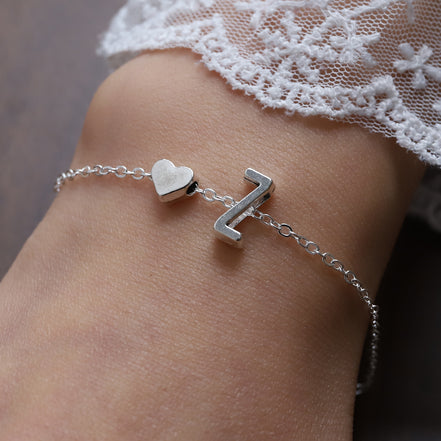 Fashionable Alloy Heart Letter Bracelet for Wholesale
