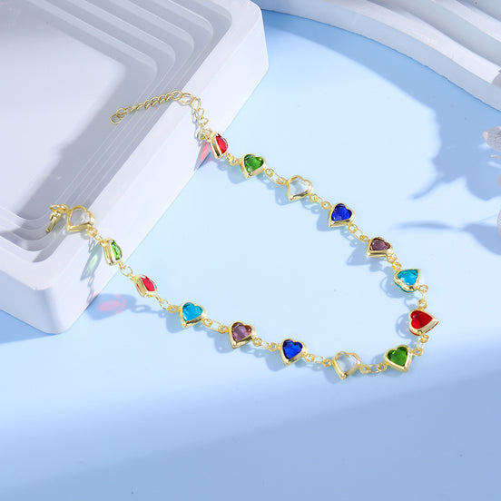 Candy Color Heart Beaded Bracelet