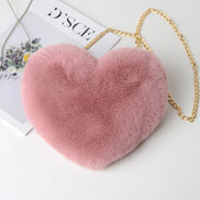 Fashion Heart-Shaped Plush Shoulder Chain Bag