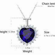 Ocean Star Heart-shaped Crystal Pendant Necklace