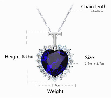 Ocean Star Heart-shaped Crystal Pendant Necklace