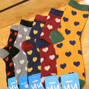 Heart-Shaped Cotton Mid-Calf Socks for Women
