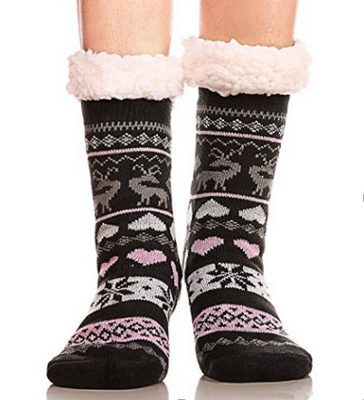 Striped Knitted Socks with Heart Design