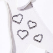 Titanium Heart-Shaped Cartilage Piercing Earring 16G