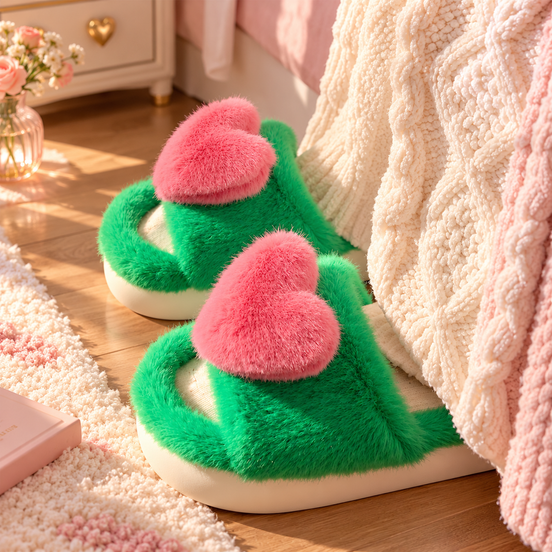 Love at Home 3D Heart Slippers
