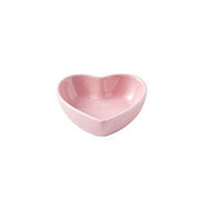 Colorful Heart-Shaped Ceramic Feeding Bowl for Pets