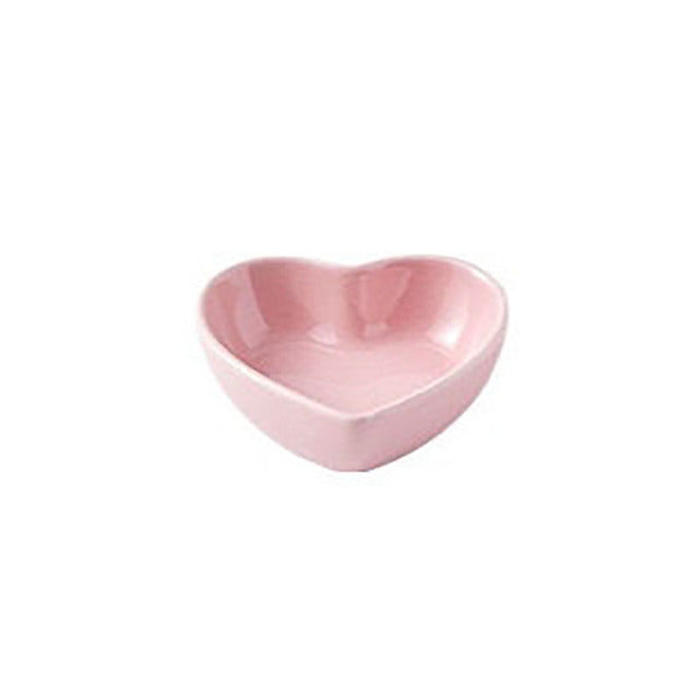 Colorful Heart-Shaped Ceramic Feeding Bowl for Pets