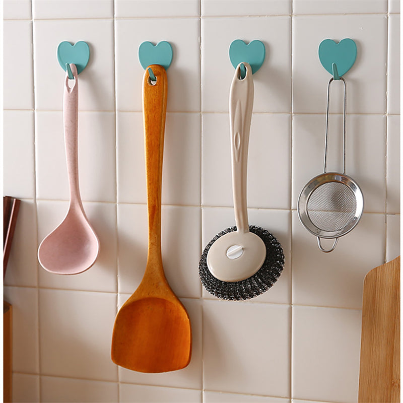 Pink Heart Sticky Hook - Stainless Steel Room Decor