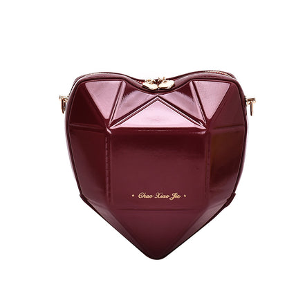 Heart-Shaped Crossbody Bag with Fashionable Texture
