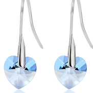 Minimalist Heart Earrings with Swarovski Crystals