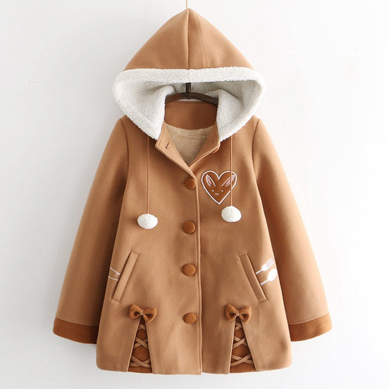 Japanese Style Forest Girl Heart Fox Embroidery Coat