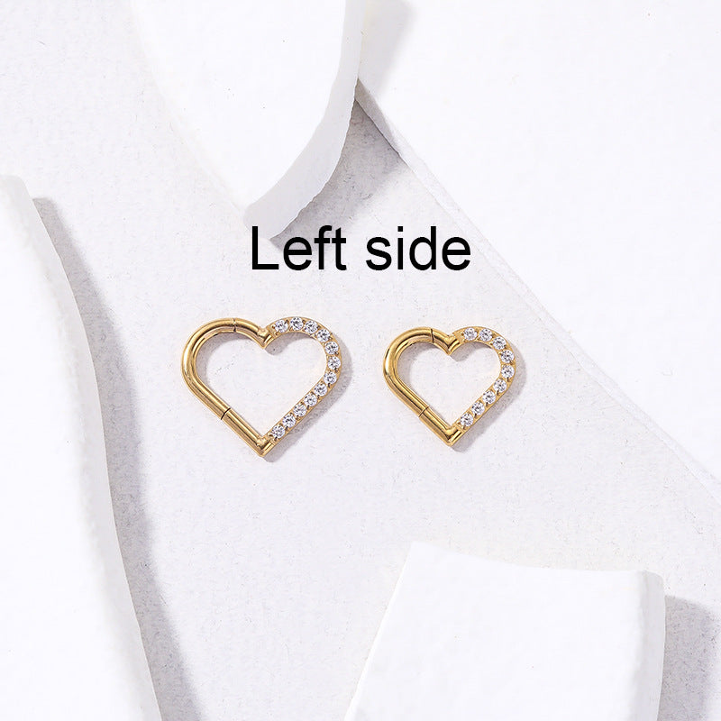 Titanium Heart-Shaped Cartilage Piercing Earring 16G