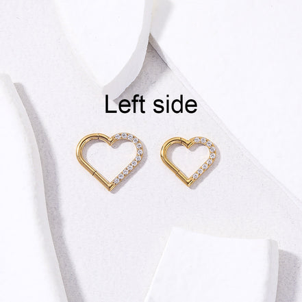 Titanium Heart-Shaped Cartilage Piercing Earring 16G