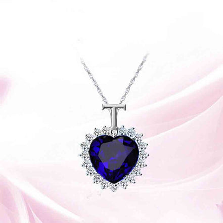 Ocean Star Heart-shaped Crystal Pendant Necklace