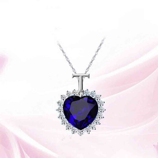 Ocean Star Heart-shaped Crystal Pendant Necklace