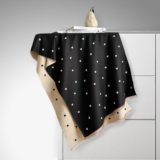 Double Sided Heart Pattern Womens Scarf