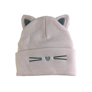 Embroidered Cat Ear Knitted Winter Hat