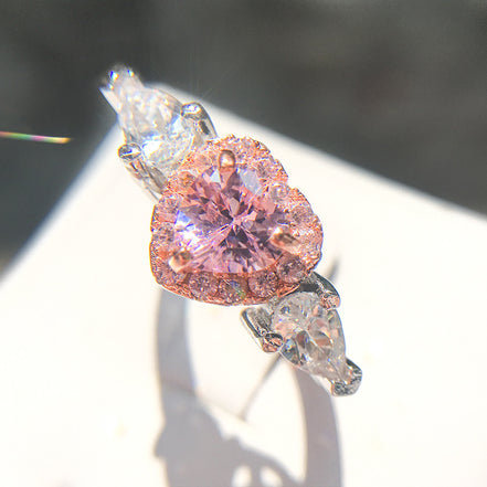 Heart-Shaped Zirconia Ring for Women