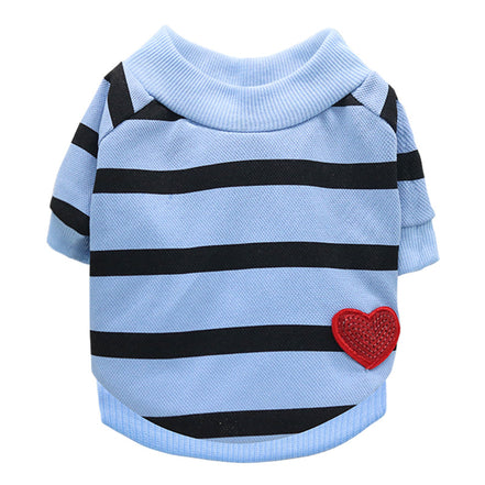 Striped Heart Sweater for Dogs - Spring/Summer Wear