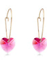 Minimalist Heart Earrings with Swarovski Crystals