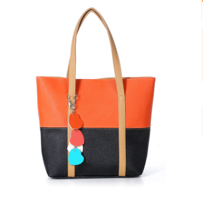 Candy Color Women's Bag with Heart Pendant (Shoulder Bag)