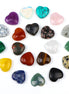 QEEYON 20Pcs Heart Healing Crystals Stones Bulk Assorted Styles Heart Crystals Stone Small Love Polished Stones Heart Quartz Crystals Gemstones Heart Shaped Rocks for Chakra Reiki Balancing Yoga