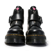 Heart Buckle Leather Ankle Boots for Women