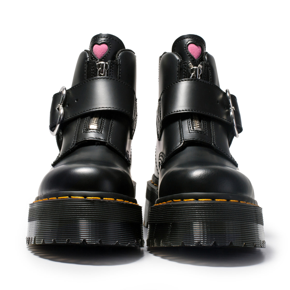 Heart Buckle Leather Ankle Boots for Women