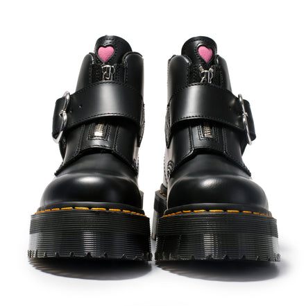 Heart Buckle Leather Ankle Boots for Women